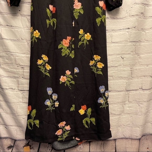 NEW Reformation Reza Floral Long Sleeve Midi Dress In Night Bloom Size 2 - Picture 9 of 16